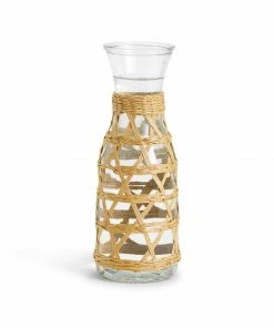 Two's Company Island Chic Hand-Woven Lattice Carafe