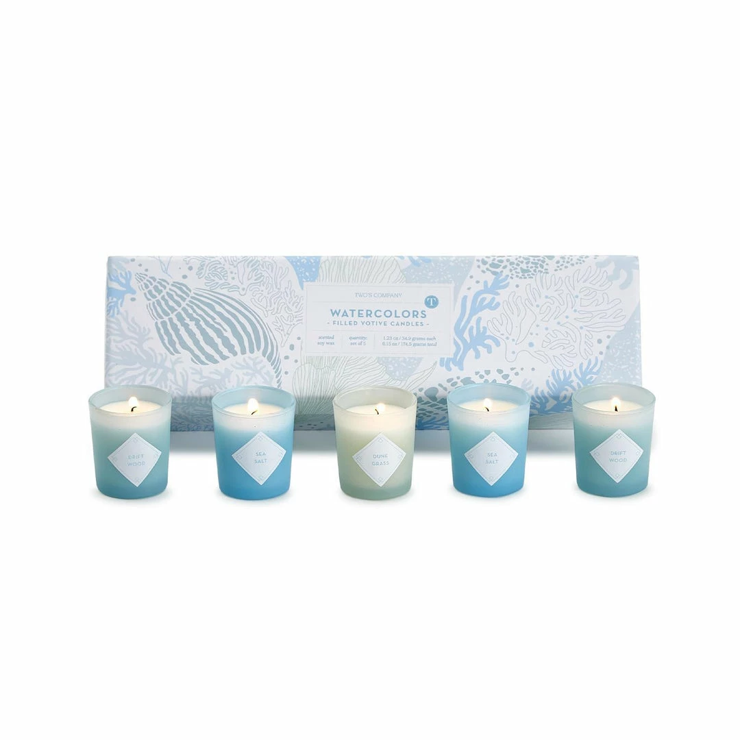Two's Company Watercolors Scented Candles In Gift Box Gifts