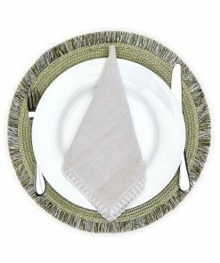 Two's Company Tabletop Countryside Chic Set Of 4 Fringed Placemats