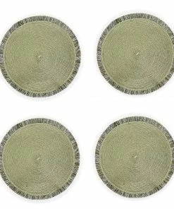 Two's Company Tabletop Countryside Chic Set Of 4 Fringed Placemats