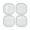 Two's Company Tabletop Garden Soiree Set Of 4 Salad / Dessert Plates With Green Border