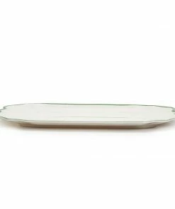 Two's Company Tabletop Garden Soiree Serving Platter With Green Border