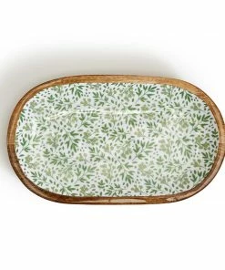 Two's Company Tabletop Countryside Hand-Crafted Wood Oval Platter