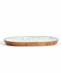 Two's Company Tabletop Countryside Hand-Crafted Wood Oval Platter