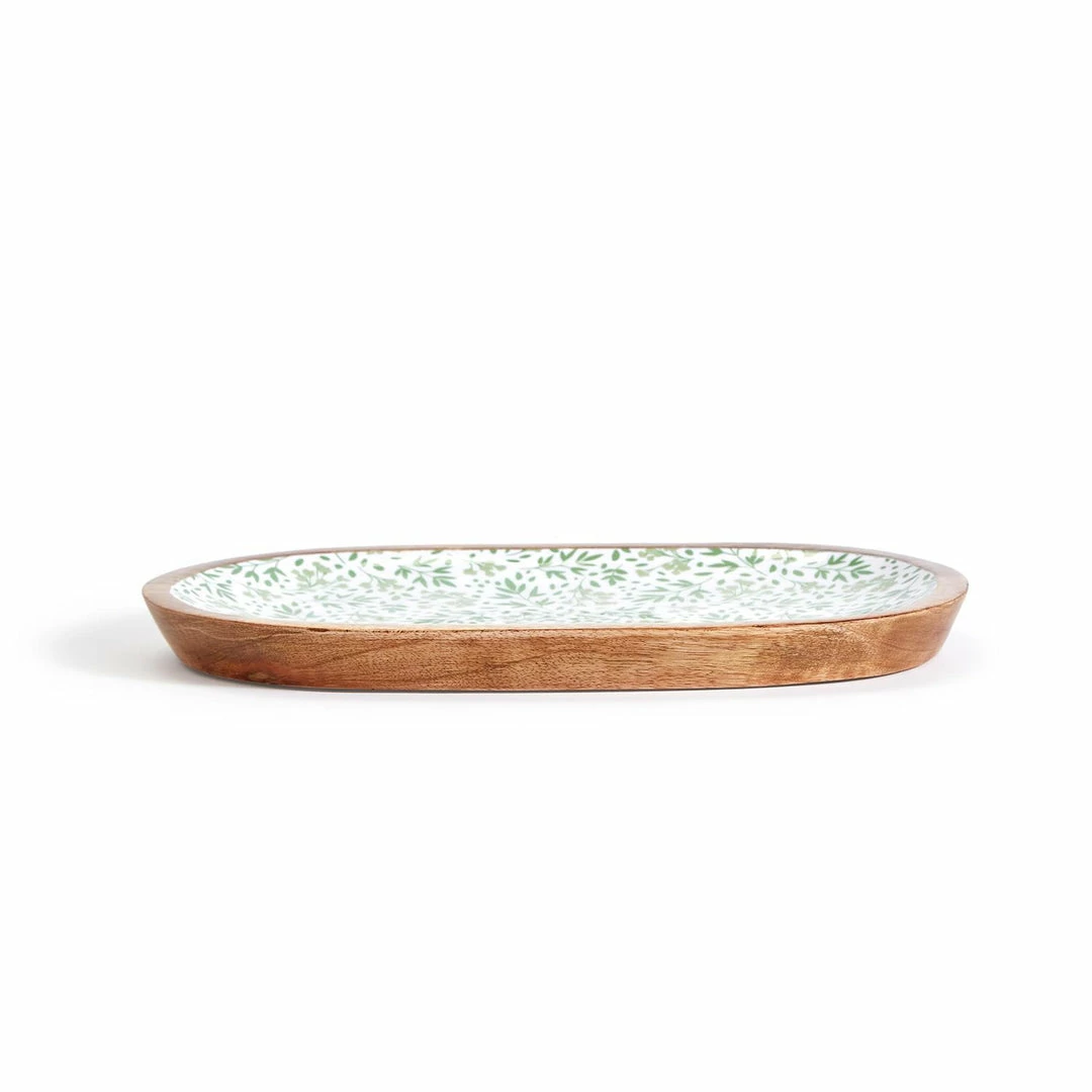 Two's Company Tabletop Countryside Hand-Crafted Wood Oval Platter