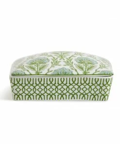 Two's Company Countryside Double Deck Playing Cards In Floral Pattern Ceramic Storage Box Games