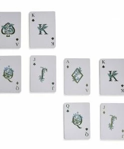 Two's Company Countryside Double Deck Playing Cards In Floral Pattern Ceramic Storage Box Games