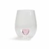 Two's Company Drinkware Pink Heart Stemless Wine Glass