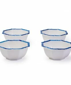 Two's Company Blue Bamboo Touch Octagonal Multipurpose Bowls