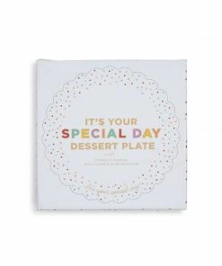 Two's Company Gifts "It's Your Special Day" Confetti Pattern Birthday Dessert Plate With Birthday Candle, Confetti Popper, Noise Maker In Gift Box
