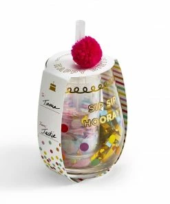 Two's Company Gifts Birthday Stemless Glass With Confetti Popper And Noise Maker