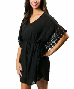 Top It Off Apparel Carmen Cover-Up - Black