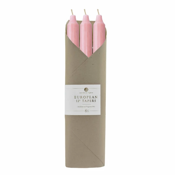 Northern Lights Gifts 12" Tapers 6pk Gift Set - Soft Pink