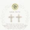 Spartina Sea La Vie - Stud Earrings Have Faith/Cross Gold Jewelry
