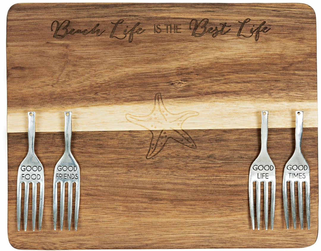 Pavilion Beach Life - 9" Acacia Cheese/Bread Board Set