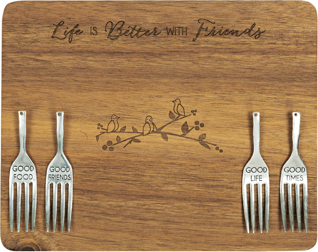 Pavilion Friends - 9" Acacia Cheese/Bread Board Set