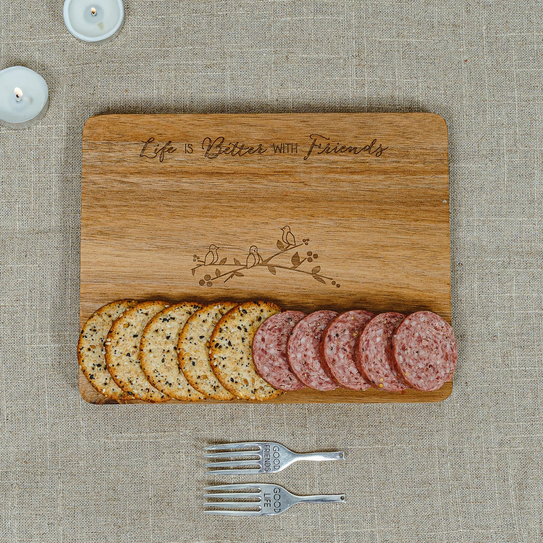 Pavilion Friends - 9" Acacia Cheese/Bread Board Set