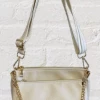 Ahdorned ALEX/Faux Pebble Leather Double Bag With Strap - Cream Bags