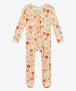 Posh Peanut Alphabet Medley Footie Zippered One Piece