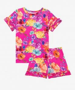 Posh Peanut Aminatu Basic Short Sleeve Micro Ruffled T-Shirt & Micro Ruffled Shorts