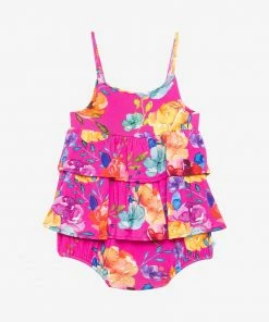 Posh Peanut Aminatu Basic Ruffled Spaghetti Romper