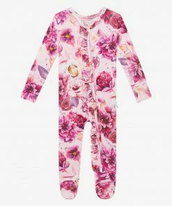 Posh Peanut Amira Footie Ruffled Zippered One Piece