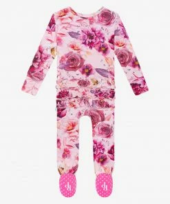 Posh Peanut Amira Footie Ruffled Zippered One Piece