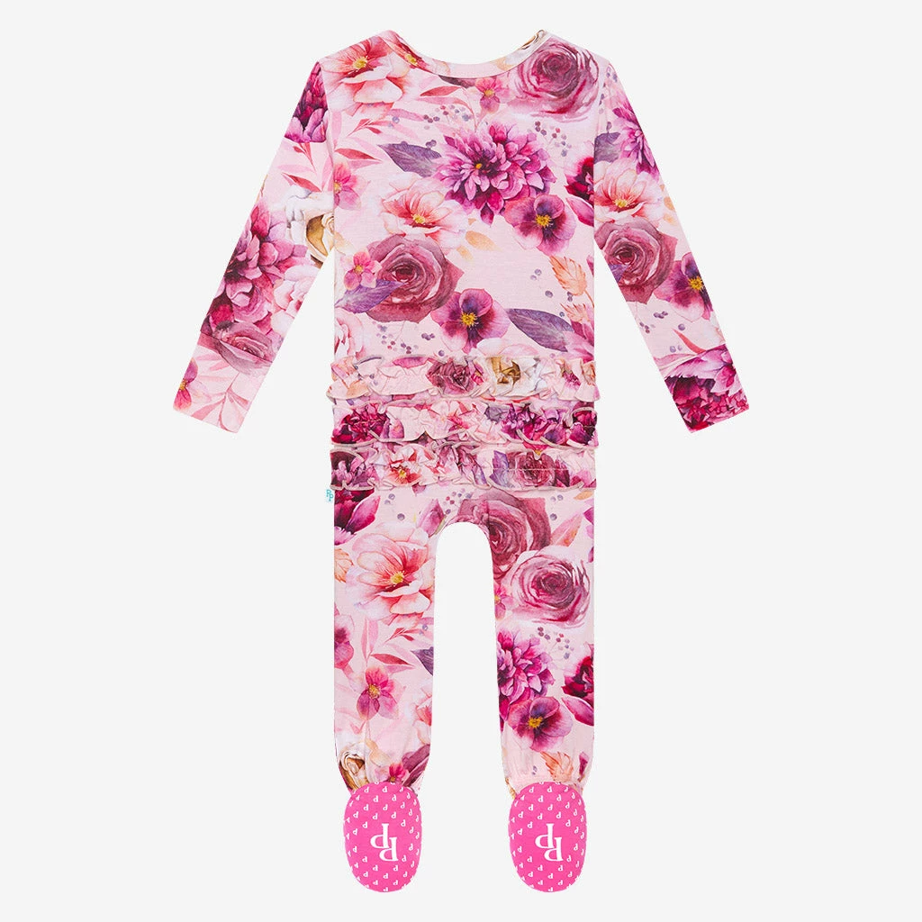 Posh Peanut Amira Footie Ruffled Zippered One Piece
