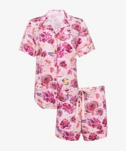 Posh Peanut Amira Women's Short Sleeve Shirt & Shorts Pajama Set