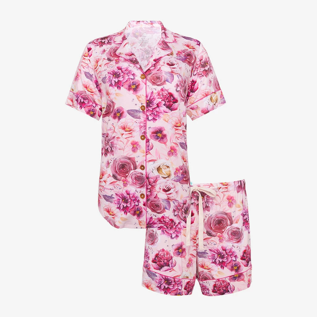Posh Peanut Amira Women's Short Sleeve Shirt & Shorts Pajama Set