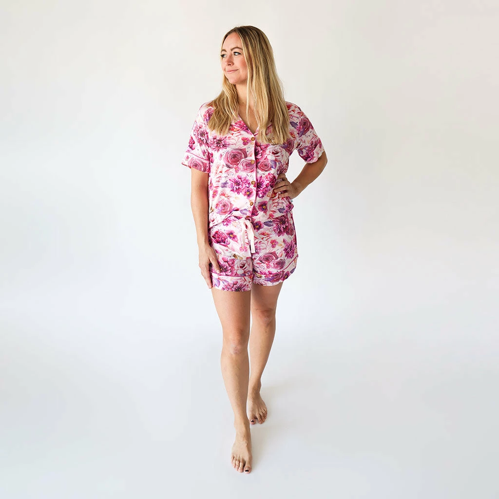 Posh Peanut Amira Women's Short Sleeve Shirt & Shorts Pajama Set