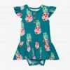 Posh Peanut Baby Ananas Ruffled Capsleeve Henley Twirl Skirt Bodysuit