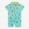 Posh Peanut Baby Arlo Short Sleeve Collared Henley Romper