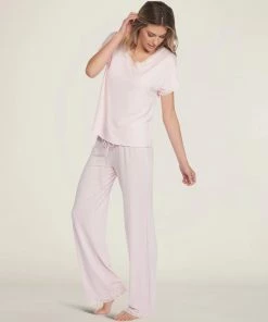Barefoot Dreams Apparel Luxe Milk Jersey® V-neck Tee & Classic Pant Set