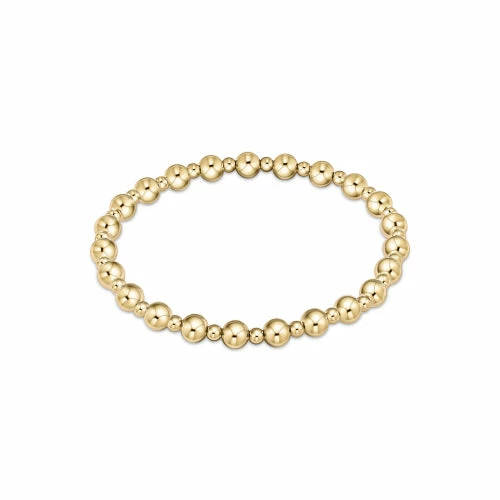 Enewton Classic Grateful Pattern 5mm Bead Bracelet - Gold Jewelry