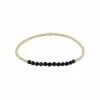 Enewton Gold Bliss 2mm Bead Bracelet - Faceted Onyx Jewelry