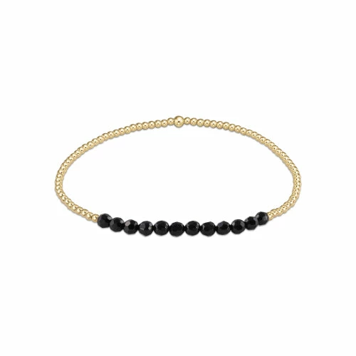 Enewton Gold Bliss 2mm Bead Bracelet - Faceted Onyx Jewelry