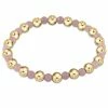 Enewton Gold Grateful Pattern 6mm Bead Bracelet - Rose Quartz Jewelry
