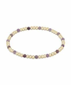Enewton Gold Sincerity Pattern 3mm Bead Bracelet - Dogstooth Amethyst