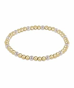 Enewton Jewelry Gold Sincerity Pattern 4mm Bead Bracelet - Pearl