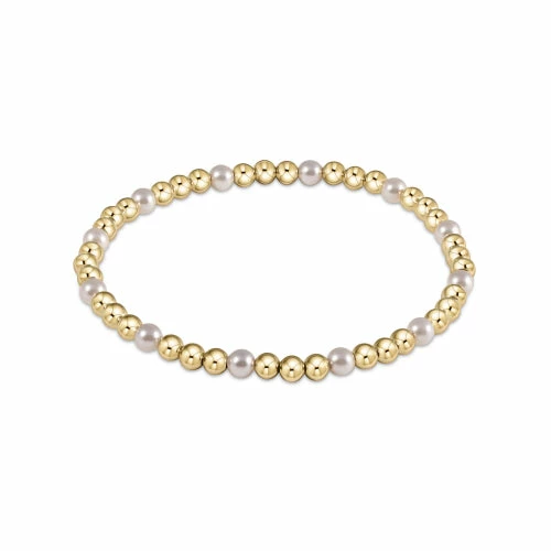 Enewton Jewelry Gold Sincerity Pattern 4mm Bead Bracelet - Pearl