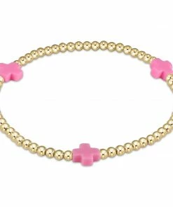 Enewton Signature Cross Gold Pattern 3mm Bead Bracelet Jewelry