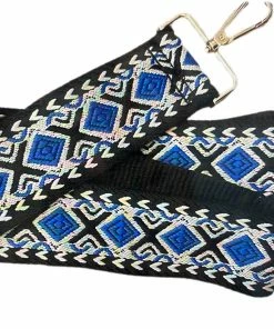 Ahdorned Embroidered Bag Straps - Black/Royal Diamond Bags