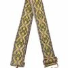 Ahdorned Medallion Adjustable Bag Strap - Yellow/Green - Gold Hardware Bags
