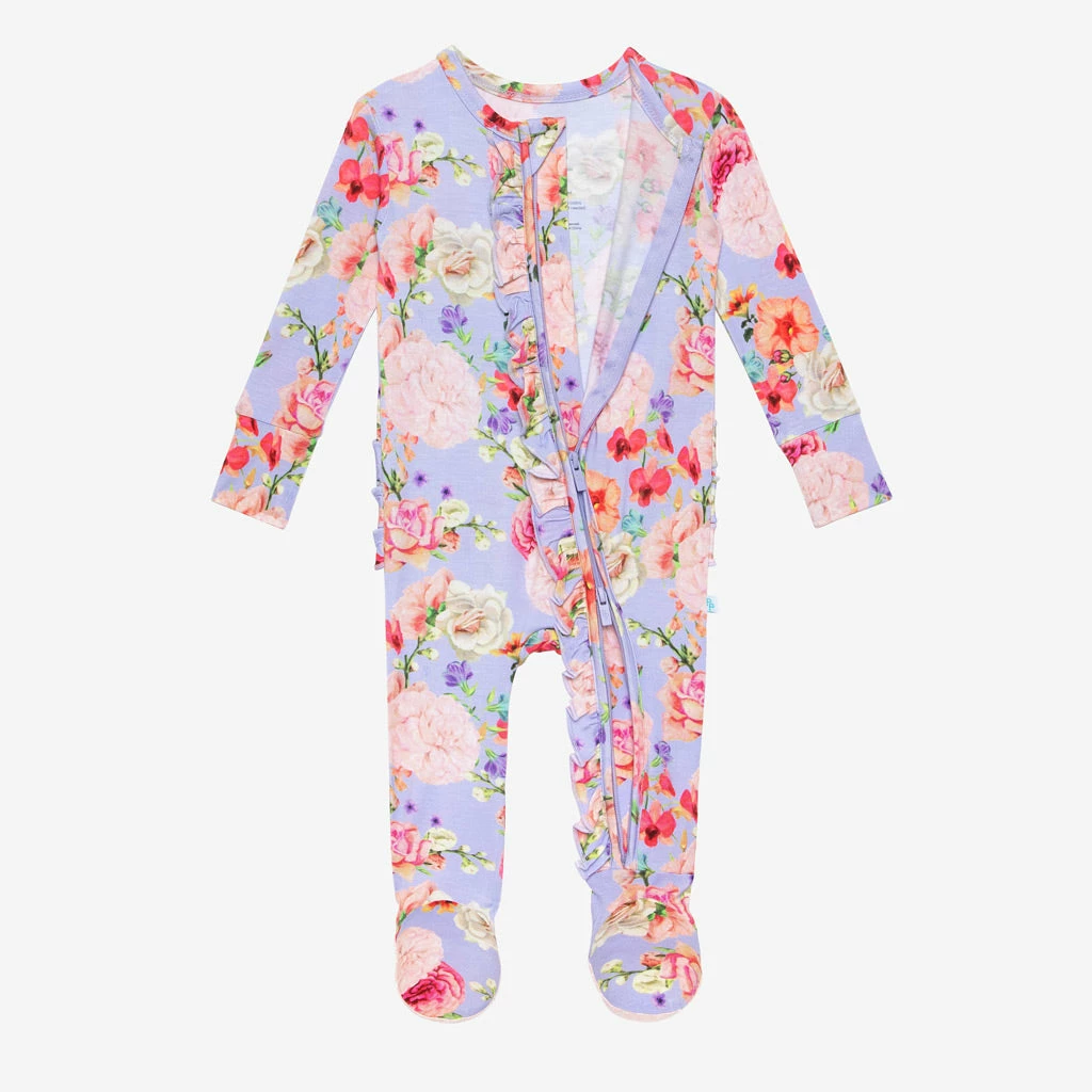 Posh Peanut Bellamy Footie Ruffled Zippered One Piece Baby