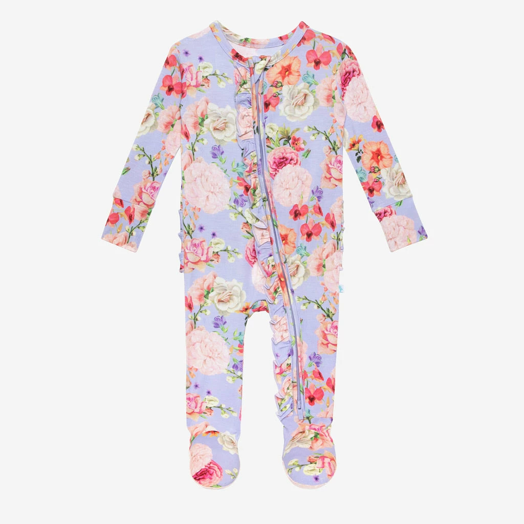 Posh Peanut Bellamy Footie Ruffled Zippered One Piece Baby