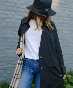 Rainraps Apparel Black & Plaid RAINTRENCH (with Detachable Hood)