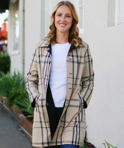 Rainraps Apparel Black & Plaid RAINTRENCH (with Detachable Hood)