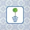 Boston International Rosanne Beck - Blue Topiary Paper Cocktail Napkin Napkins