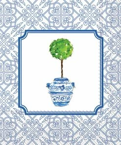 Boston International Rosanne Beck - Blue Topiary Paper Cocktail Napkin Napkins